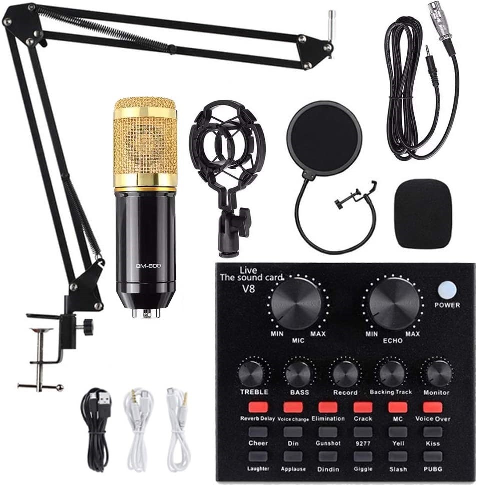 BM800 Mic Professional Condenser Studio Record Microphone Package Phone & Computer