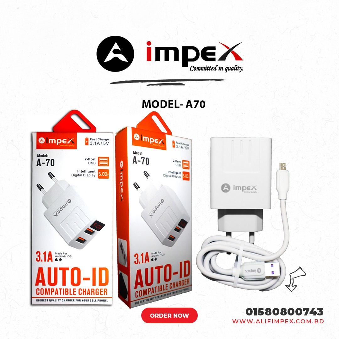Impex Display Fast charger A70 3.1A